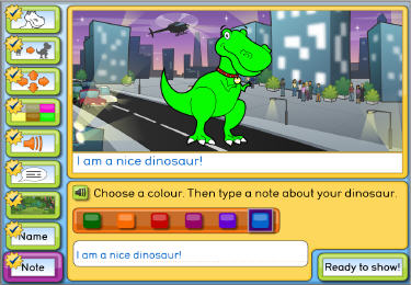 My design: talking dinosaur: create own text