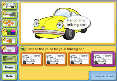 My design: talking car: create own text