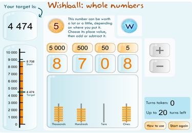 Wishball: whole numbers