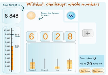 Wishball challenge: whole numbers