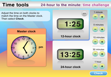 Time tools: 24-hour to the minute: time challenge