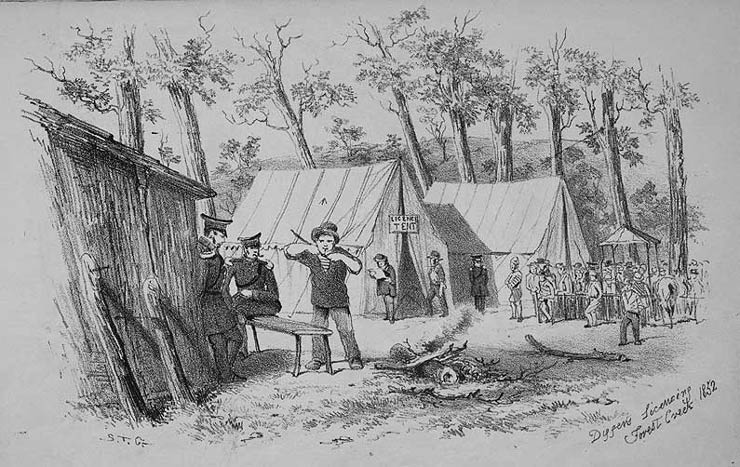 'Diggers licensing, Forest Creek, 1852'