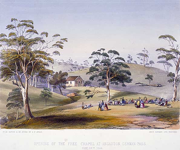 'Opening of the Free Chapel at Angaston, German Pass', 1844