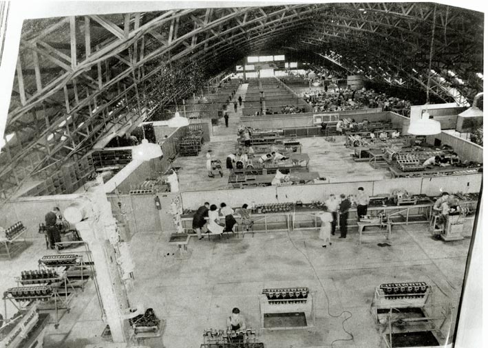 Interior GMH Allison Overhaul Assembly Plant hangar, Brisbane, 1943